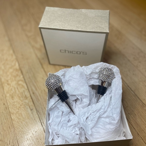 WINE STOPPERS Set of TWO Crystal Disco Ball Wine Bottles Stoppers - Picture 5 of 7